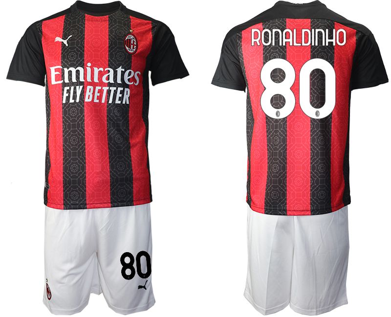 Men 2020-2021 club AC milan home #80 red Soccer Jerseys